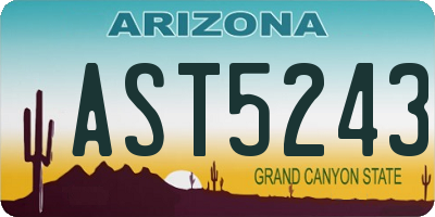 AZ license plate AST5243