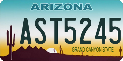 AZ license plate AST5245