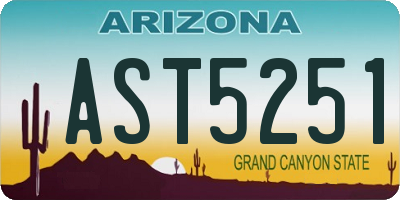 AZ license plate AST5251