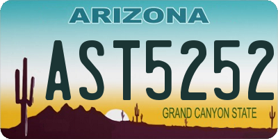 AZ license plate AST5252