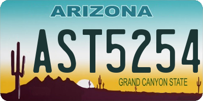 AZ license plate AST5254