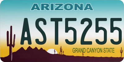 AZ license plate AST5255