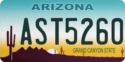 AZ license plate AST5260