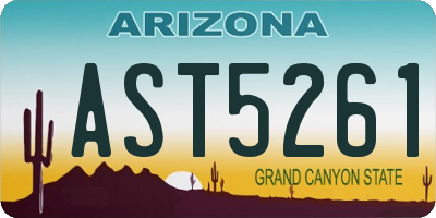 AZ license plate AST5261