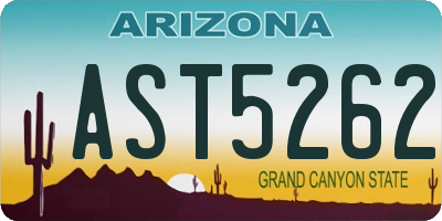 AZ license plate AST5262