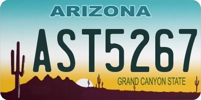 AZ license plate AST5267