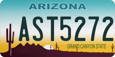AZ license plate AST5272