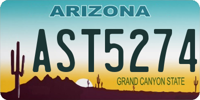 AZ license plate AST5274