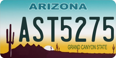 AZ license plate AST5275