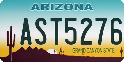 AZ license plate AST5276