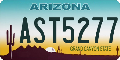 AZ license plate AST5277