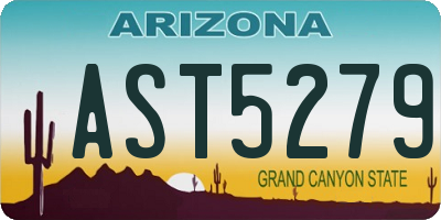 AZ license plate AST5279