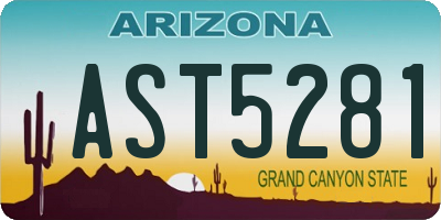 AZ license plate AST5281