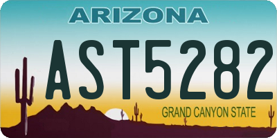 AZ license plate AST5282