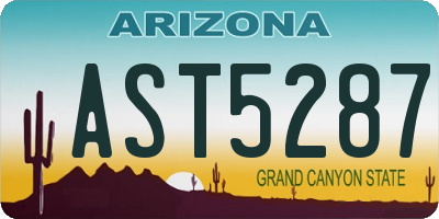 AZ license plate AST5287