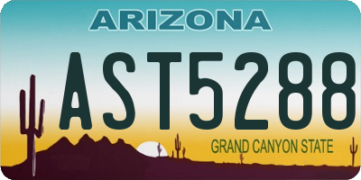 AZ license plate AST5288