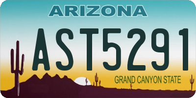 AZ license plate AST5291