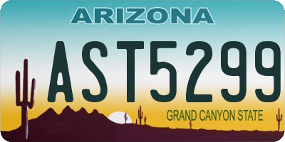 AZ license plate AST5299
