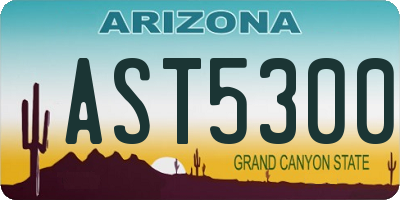 AZ license plate AST5300