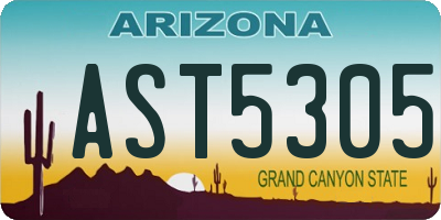 AZ license plate AST5305