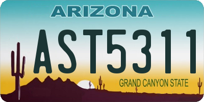 AZ license plate AST5311