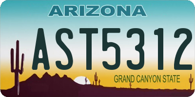 AZ license plate AST5312
