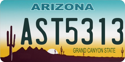 AZ license plate AST5313