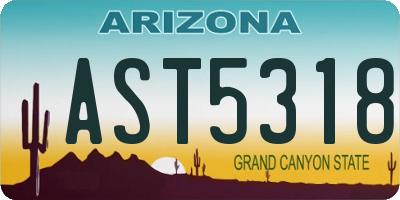 AZ license plate AST5318