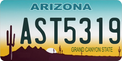 AZ license plate AST5319
