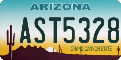 AZ license plate AST5328