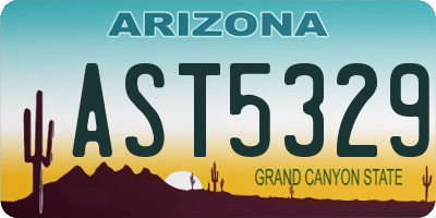 AZ license plate AST5329