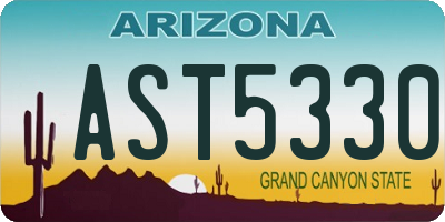 AZ license plate AST5330