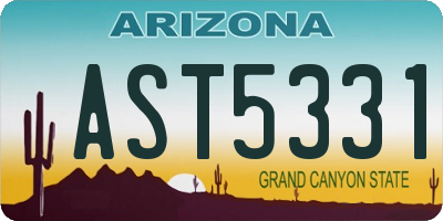 AZ license plate AST5331