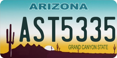 AZ license plate AST5335