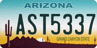AZ license plate AST5337