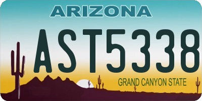 AZ license plate AST5338