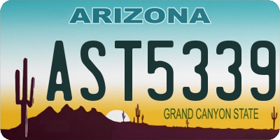 AZ license plate AST5339
