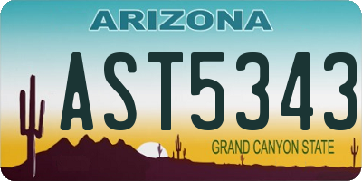 AZ license plate AST5343