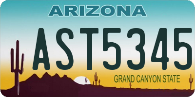 AZ license plate AST5345