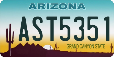 AZ license plate AST5351