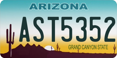 AZ license plate AST5352