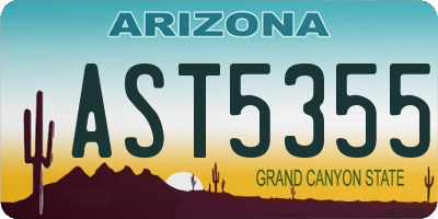 AZ license plate AST5355