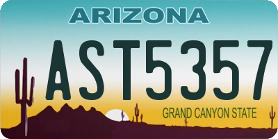 AZ license plate AST5357