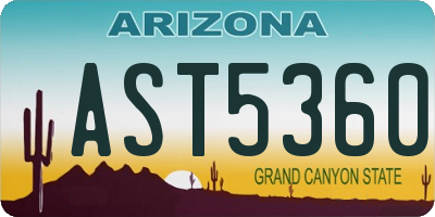 AZ license plate AST5360