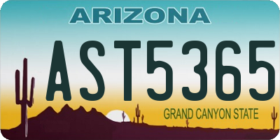 AZ license plate AST5365