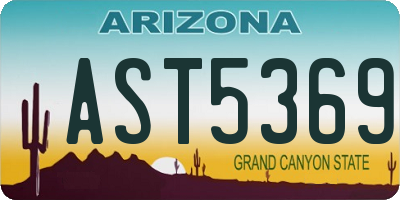 AZ license plate AST5369