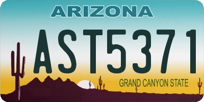 AZ license plate AST5371
