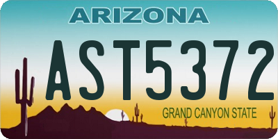 AZ license plate AST5372