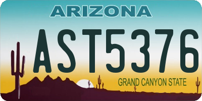 AZ license plate AST5376