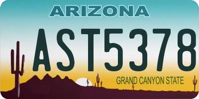 AZ license plate AST5378